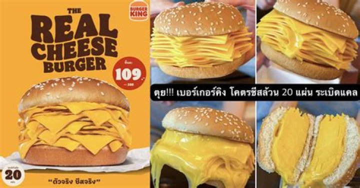 Burger King launches burger with 20 slices of cheese in Thailand