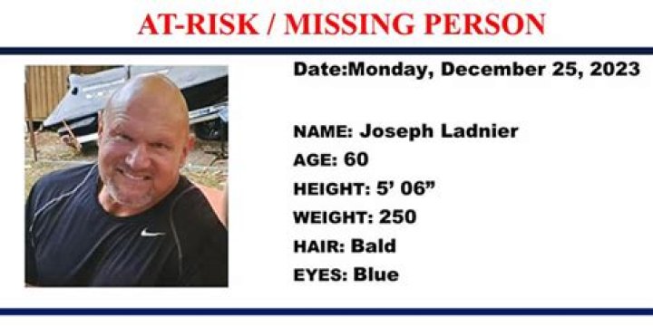 Joe Ladnier Missing, Mississippi US, Individual Not Yet Found